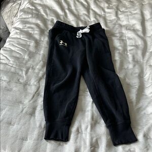 Under Armour Kids Black Joggers with White Drawstring